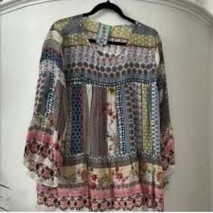 Johnny Was Floral and Geometric Dress
